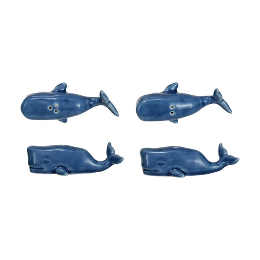 Whale Salt & Pepper Shakers, Set of 2