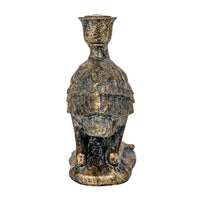 Distressed Gold Finish Bird Taper Candle Holder