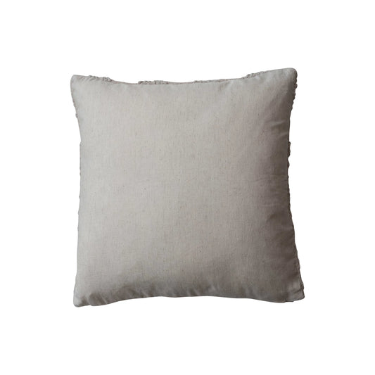 Square Cotton & Linen Pillow w/ Shell Pattern 20"