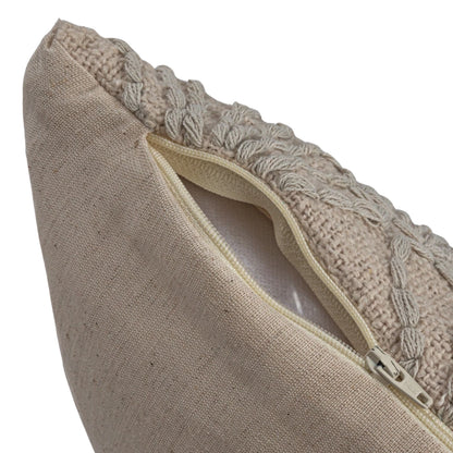 Square Cotton & Linen Pillow w/ Shell Pattern 20"
