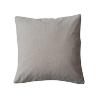 Square Woven Cotton & Linen Pillow w/ Applique 20"