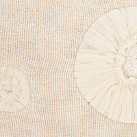 Square Woven Cotton & Linen Pillow w/ Applique 20"