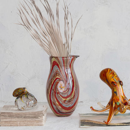 Multi Color Art Glass Vase