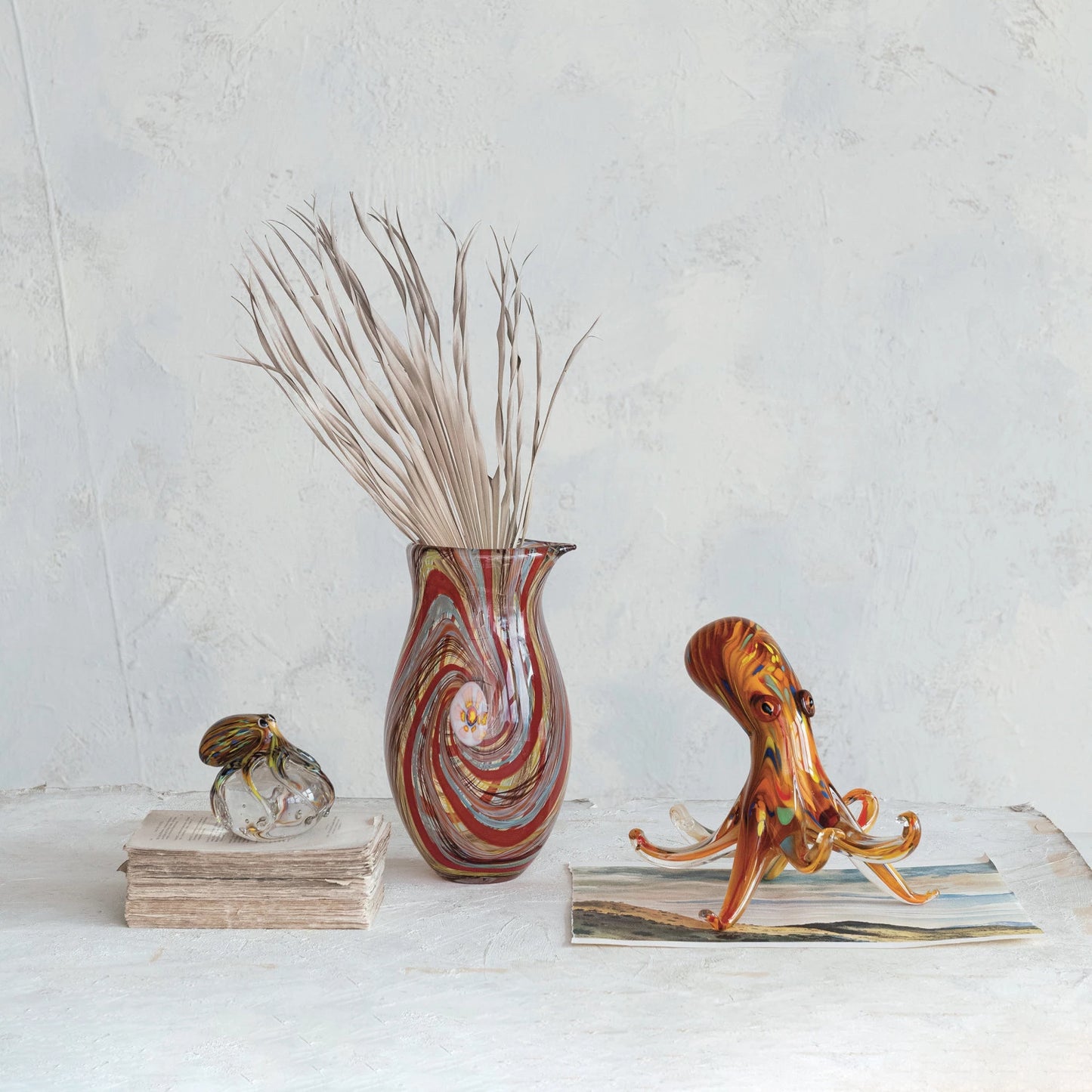 Multi Color Art Glass Vase