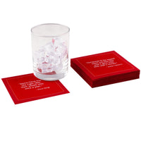 Christmas Quotes - Red Cotton Cocktail Napkins