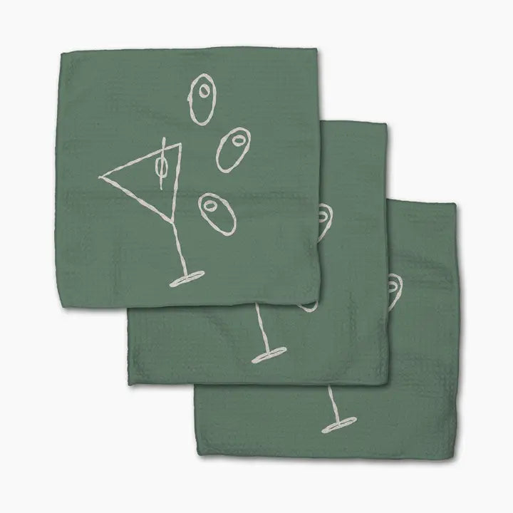 Shaken Not Stirred Dishcloth Set of 3