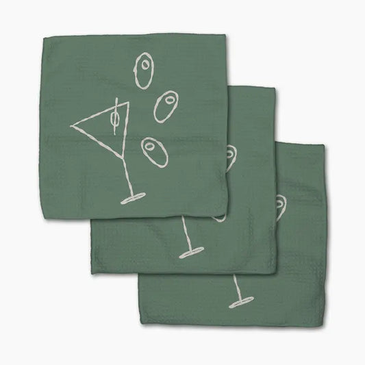 Shaken Not Stirred Dishcloth Set of 3