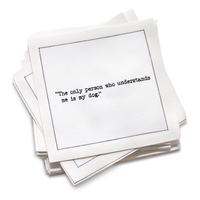 Dog Quotes - White Cotton Cocktail Napkins