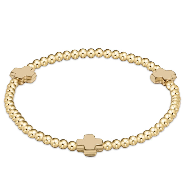 egirl signature cross 3mm gold bracelet - gold