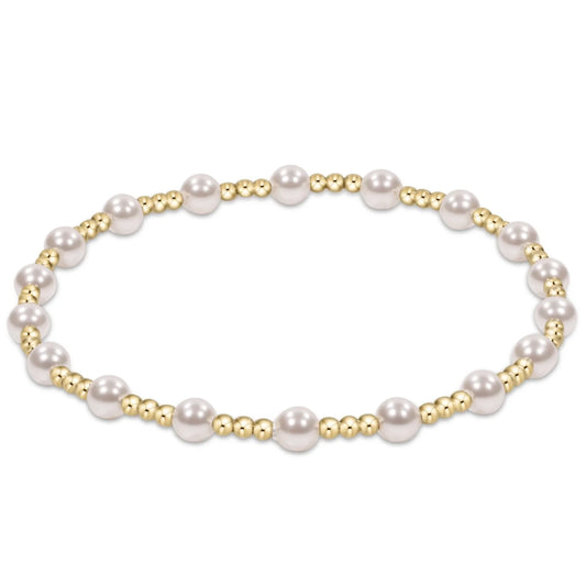 egirl classic sincerity pattern 4mm bead bracelet - pearl