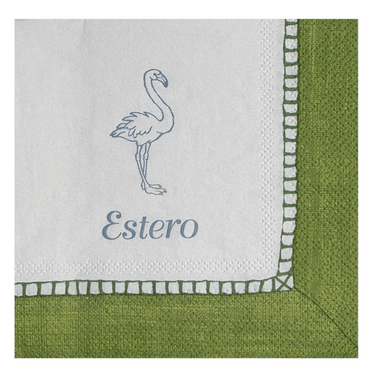 Custom Linen Border Paper Cocktail Napkins