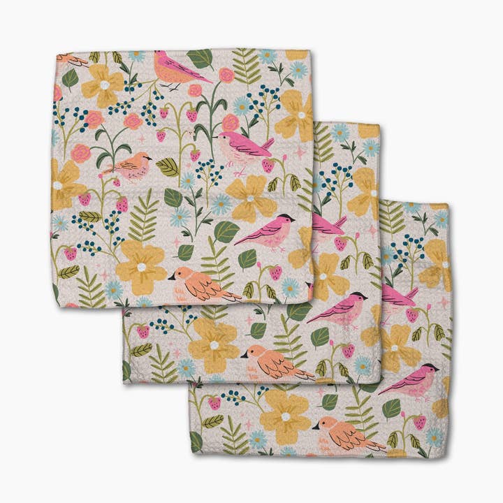 Summer Songbirds Dishcloth Set of 3