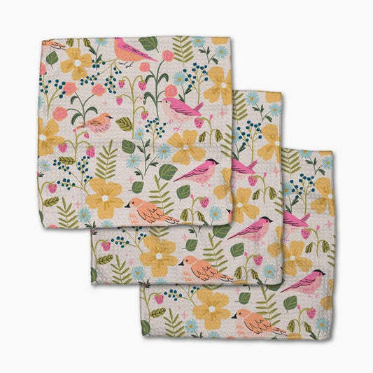 Summer Songbirds Dishcloth Set of 3