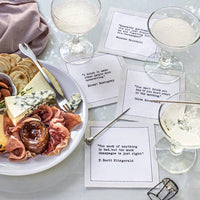Drinking Quotes - White Cotton Cocktail Napkins