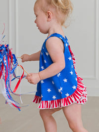 Baby Girls Stars & Stripes Knit Swing Top & Bloomer Set