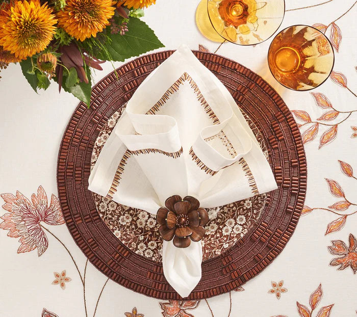 Filament Napkin in White & Brown