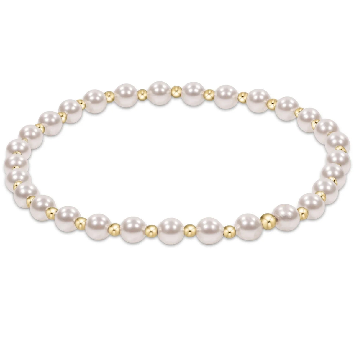 classic grateful pattern bead bracelet - pearl