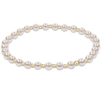 classic grateful pattern bead bracelet - pearl
