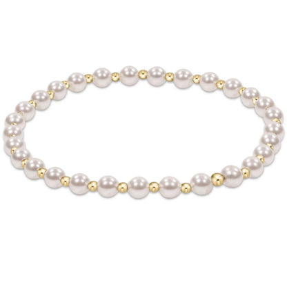 classic grateful pattern bead bracelet - pearl