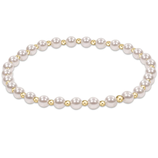 classic grateful pattern bead bracelet - pearl