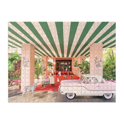 "The Dogs at the Beverly Hills Hotel" Double-Sided Puzzle by Gray Malin