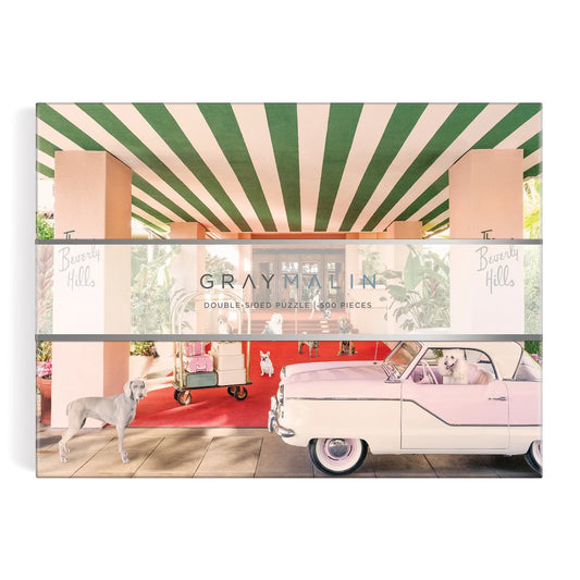 "The Dogs at the Beverly Hills Hotel" Double-Sided Puzzle by Gray Malin