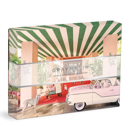 "The Dogs at the Beverly Hills Hotel" Double-Sided Puzzle by Gray Malin