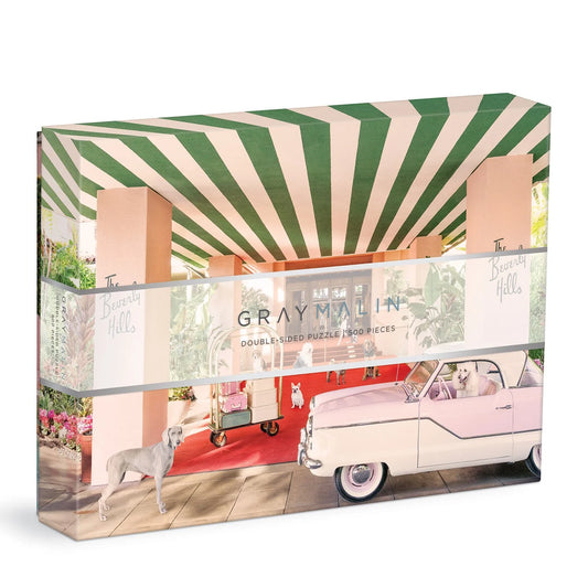 "The Dogs at the Beverly Hills Hotel" Double-Sided Puzzle by Gray Malin