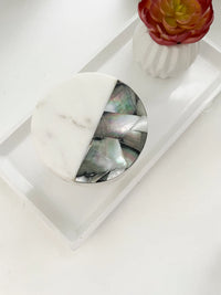 Grey Mother of Pearl Lavender Candle