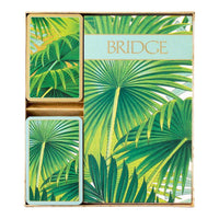 Palm Fronds Bridge Gift Set - 2 Playing Card Decks & 2 Score Pads