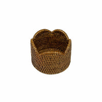 Rattan Scalloped Wine Coaster