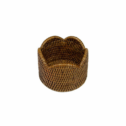 Rattan Scalloped Wine Coaster