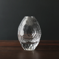GLASS Faceted Teardrop Bud Vase (Clear)