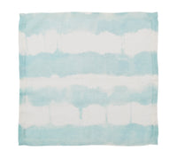 Watercolor Stripe Napkin in White & Seafoam
