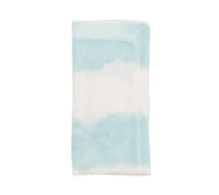 Watercolor Stripe Napkin in White & Seafoam