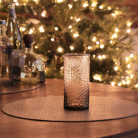GLASS Croc Highball with Gold Rim - Smoke Grey
