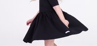 Black Knit Twirl Dress