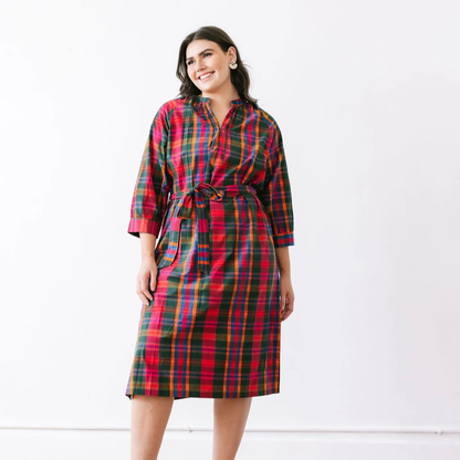 Que Paso Plaid Tejate Dress