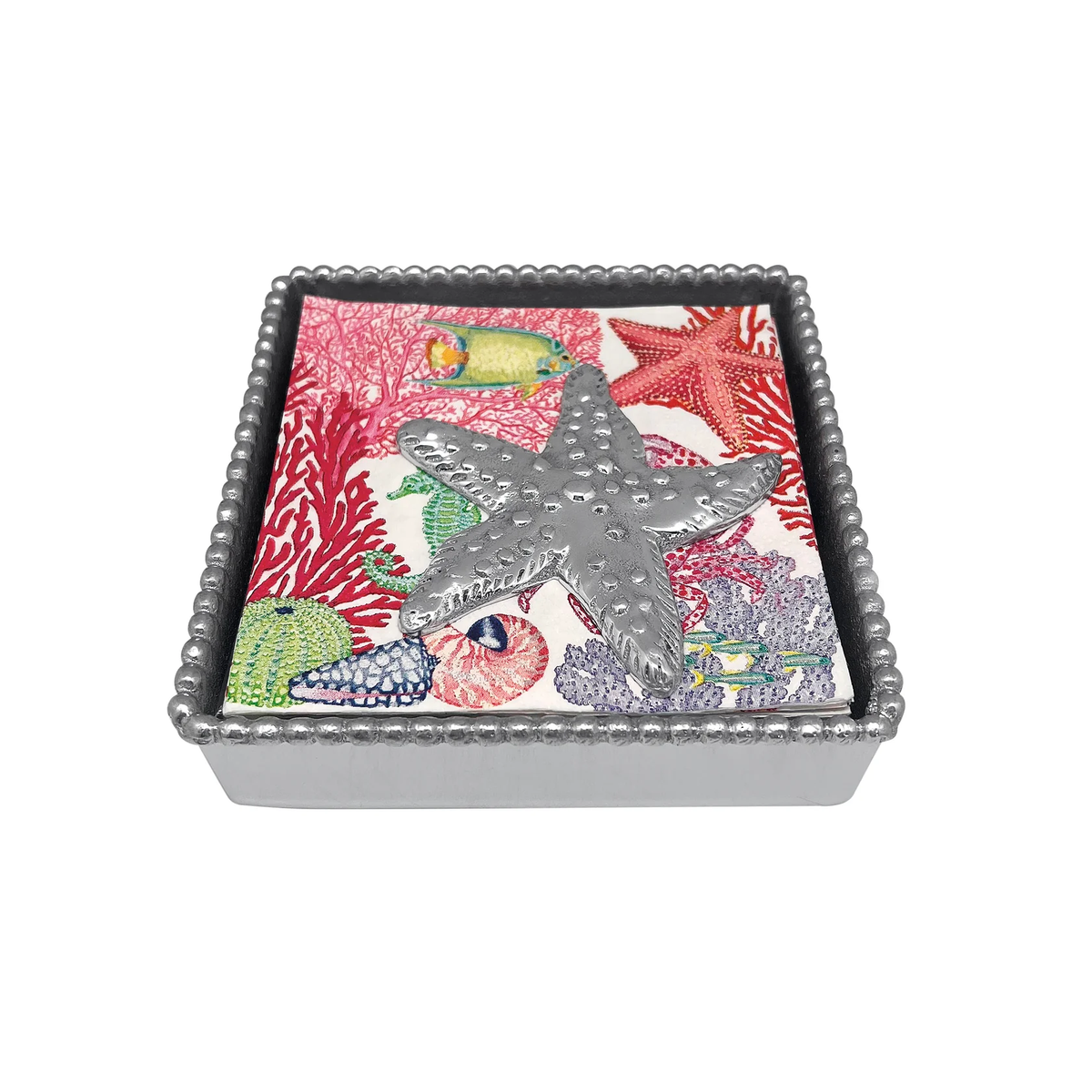 Sea Star Beaded Napkin Box Set