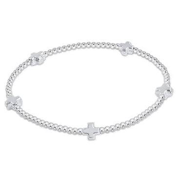 Signature Cross Sterling Bead Bracelet