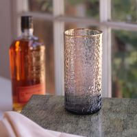 GLASS Croc Highball with Gold Rim - Smoke Grey