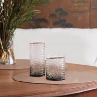 GLASS Croc Highball with Gold Rim - Smoke Grey