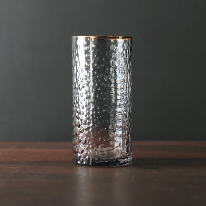 GLASS Croc Highball with Gold Rim - Smoke Grey