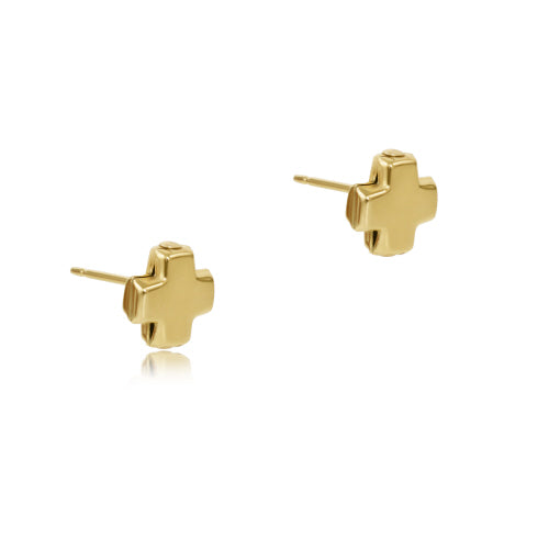 Color Signature Cross Gold Stud