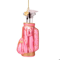Glass Opal Pink Golf Bag Ornament
