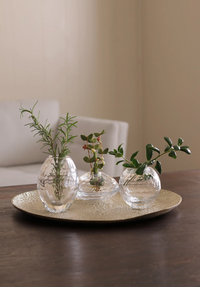 GLASS Faceted Teardrop Bud Vase (Clear)