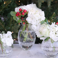 GLASS Faceted Teardrop Bud Vase (Clear)