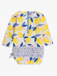Lemon One Piece Ruffles Rash Guard