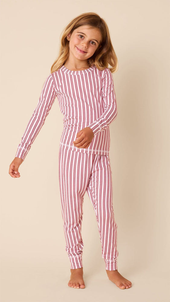 Holiday Stripe Pima Knit Kids Pajama Set