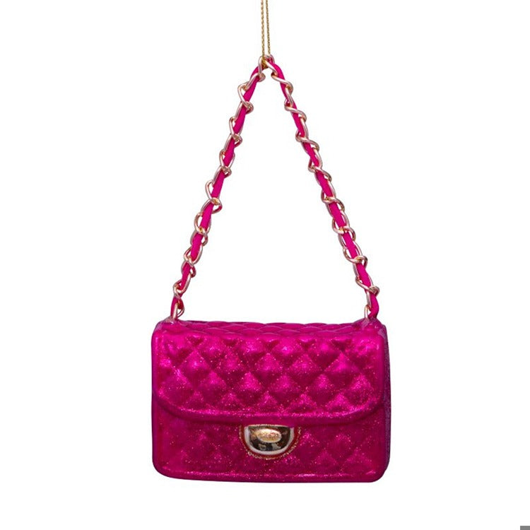 Ornament Glass Raspberry Allover Glitter Fashion Bag
